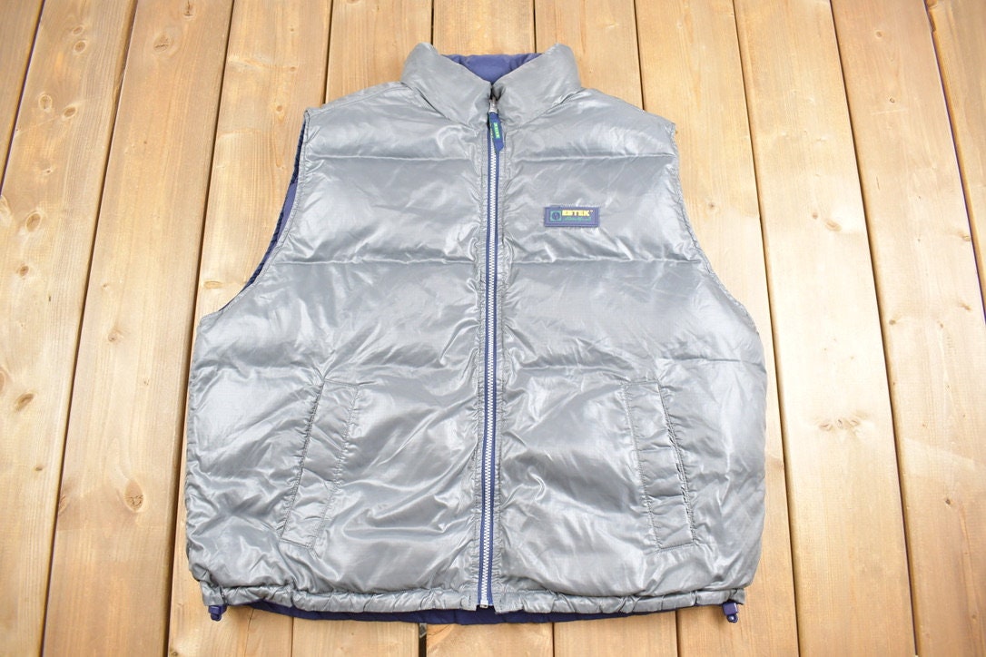 Vintage 1990s Eddie Bauer EBTEK Goose Down Reversible Puffer Vest  90s Vest  Streetwear  Outdoorsman  Hiking  Ski Vest