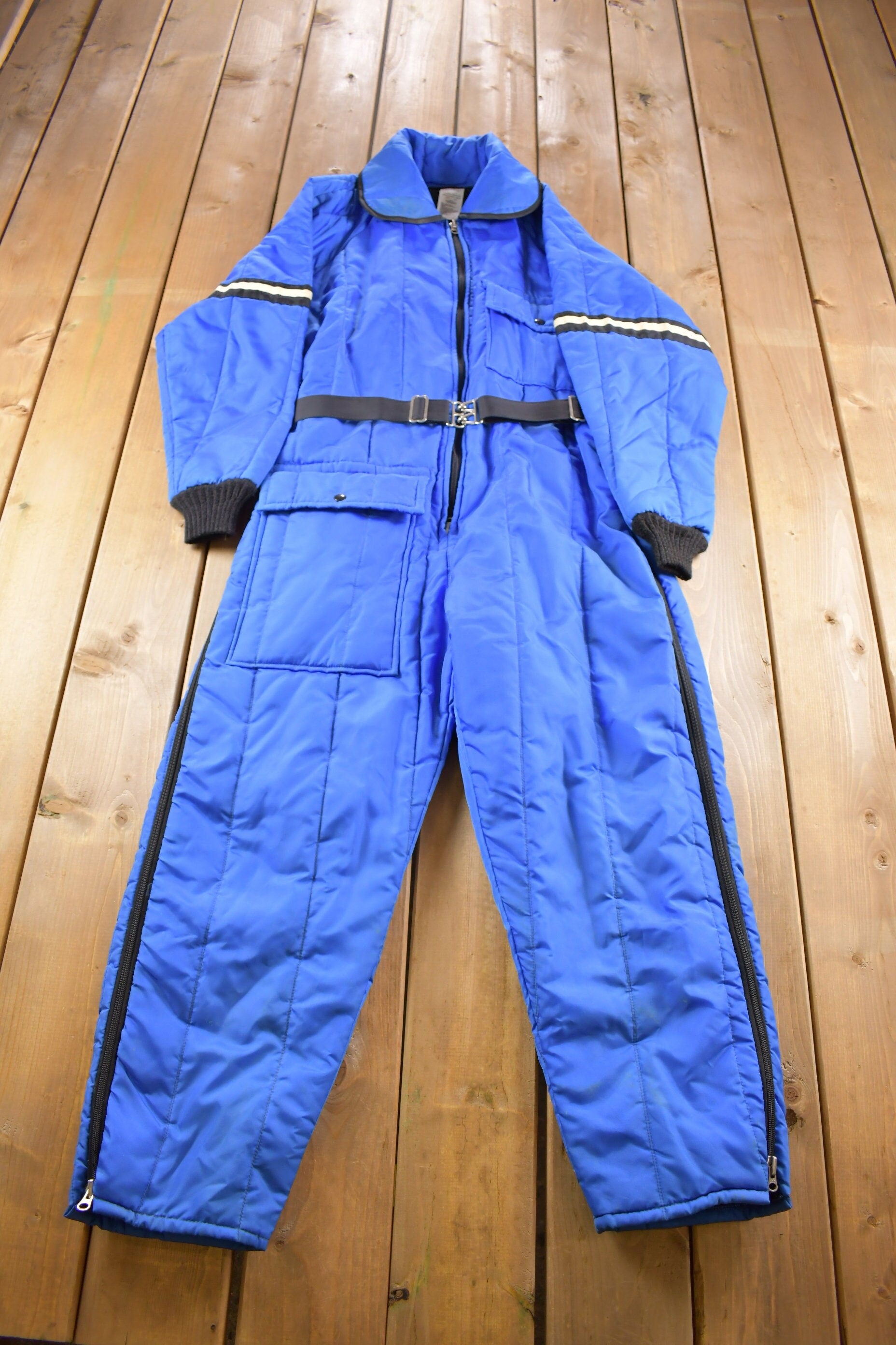 Vintage 1980s JC Penny Snowmobile Jumpsuit Size 38-40 Medium / Vintage Coveralls / Distressed Workwear / One Piece Work Suit