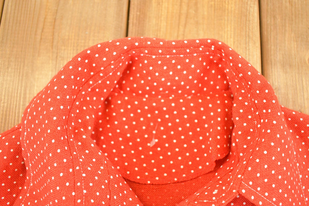 Vintage 1960s Polka Dot Button Up Shirt Men's S /