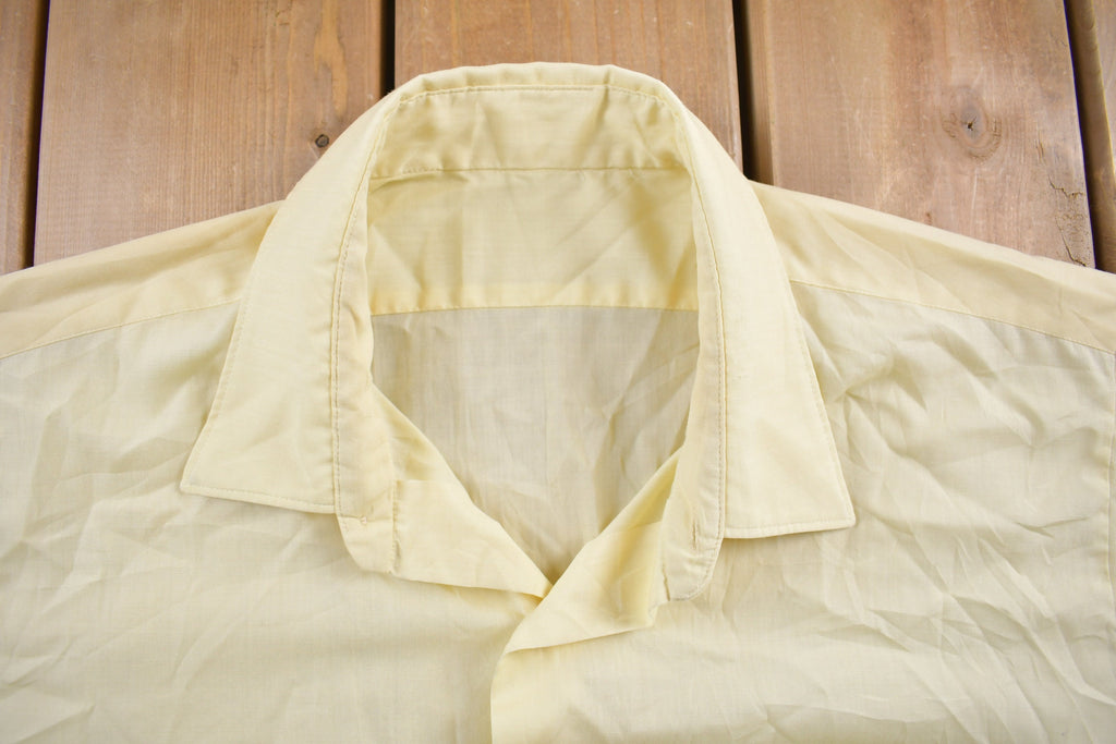 Vintage 1990s Yellow See Through Women's Button Up Shirt