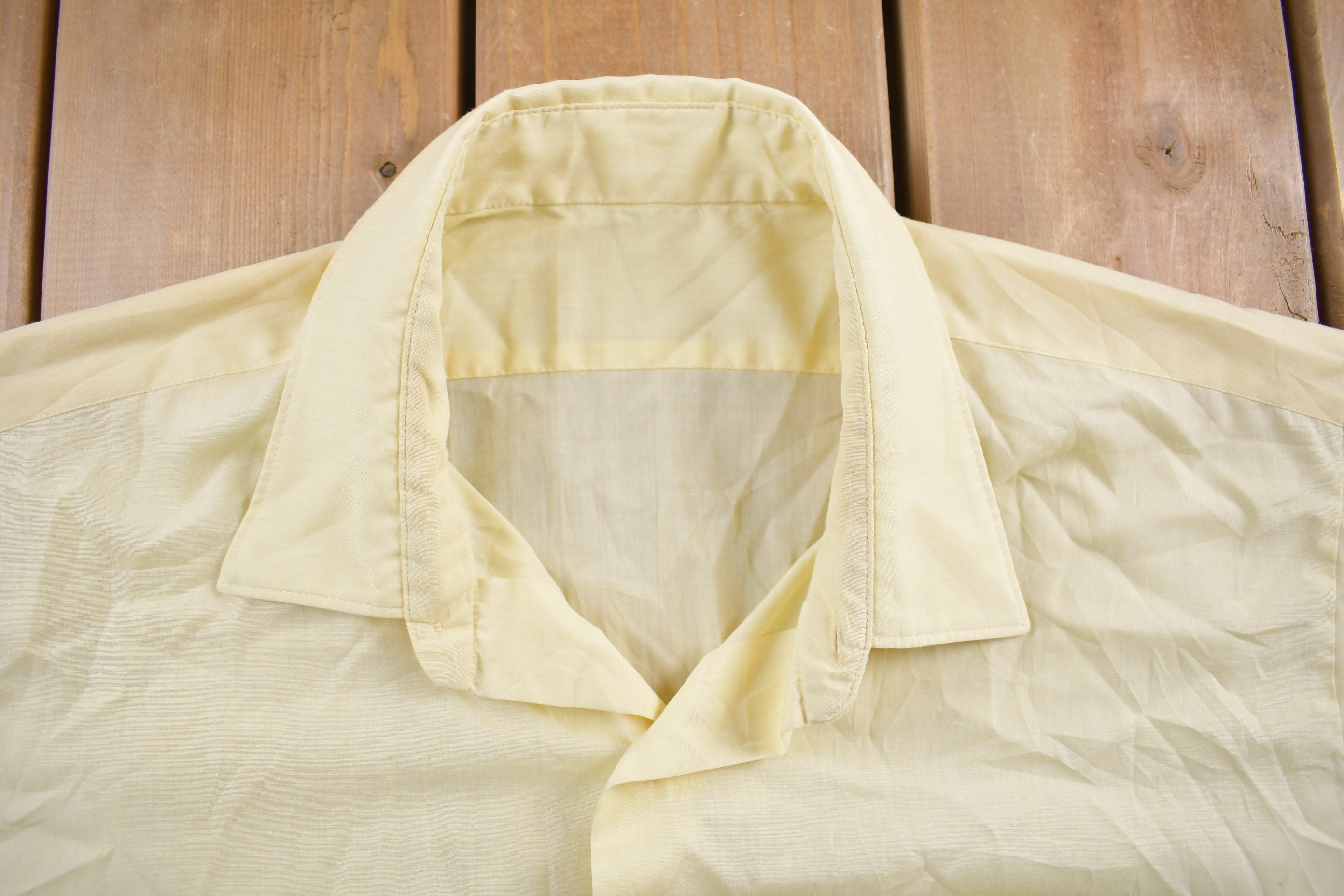 Vintage 1990s Yellow See Through Women's Button Up Shirt