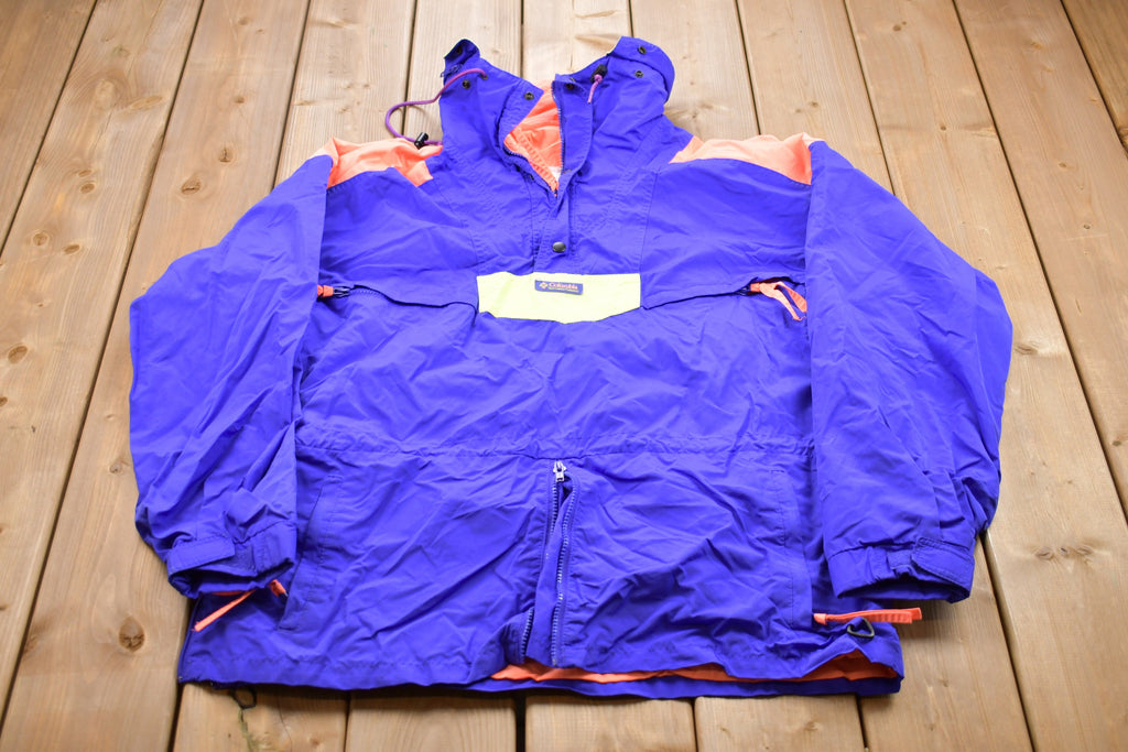 Vintage 1990s Columbia Quarter Zip Windbreaker Jacket