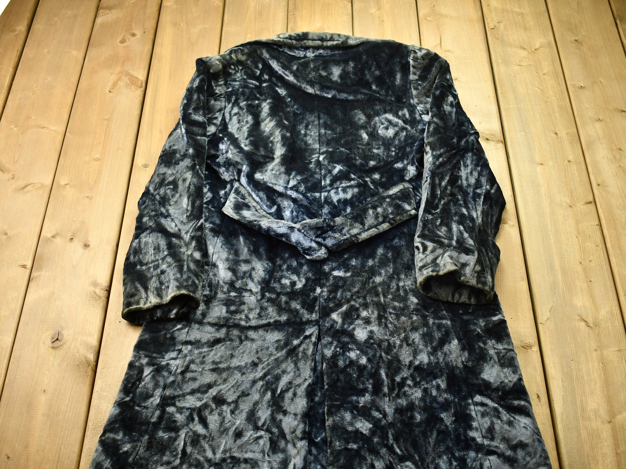 Vintage 1950s Crushed Velvet Union Made Trench Coat
