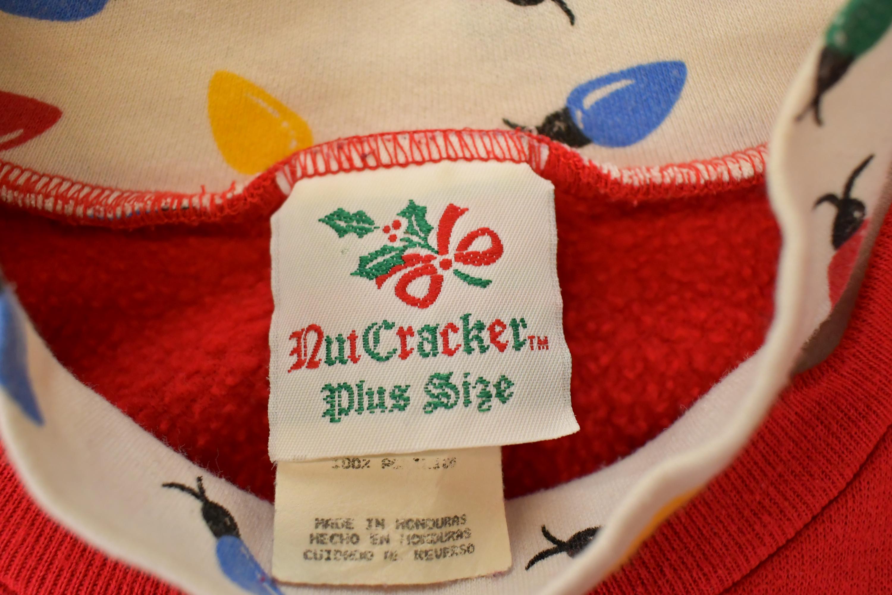 Vintage 1990s Nutcracker Plus Size Cute Christmas Kitty Double Collar Graphic Print Crewneck Sweatshirt Womens XL