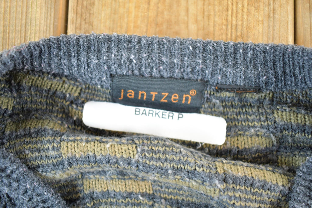 Vintage 1990s Jantzen Knit Abstract Pattern Cardigan Sweater Mens XL