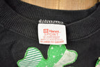 Vintage 1990s St Patricks Day Four Leaf Clover Patchwork Crewneck Sweatshirt