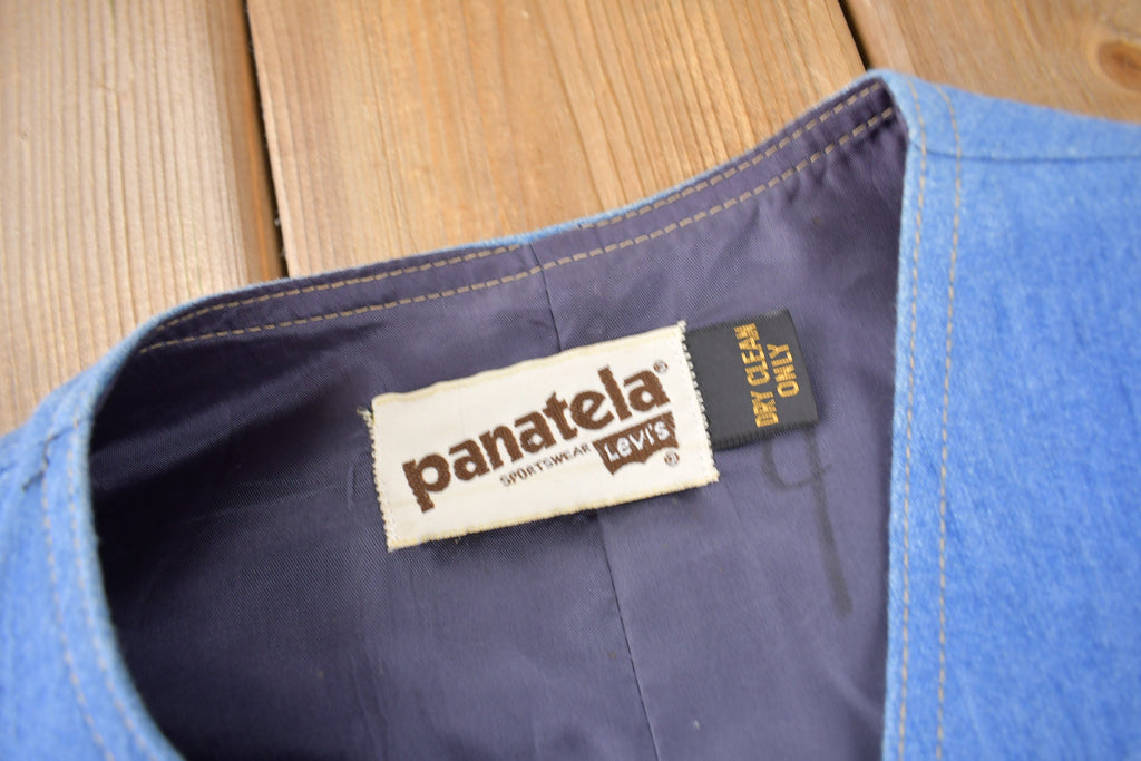 Vintage 1970s Levi's Panatela Denim Button Up Vest Made in USA Size S