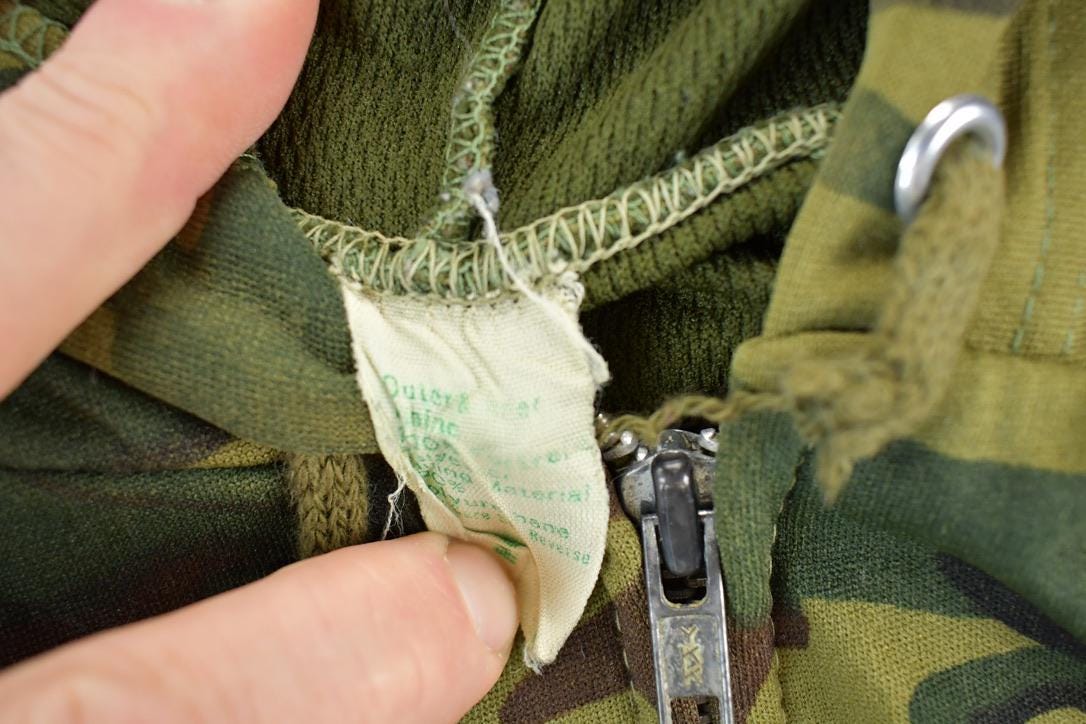 Vintage 1990s Camo Zip Up Graphic Hoodie