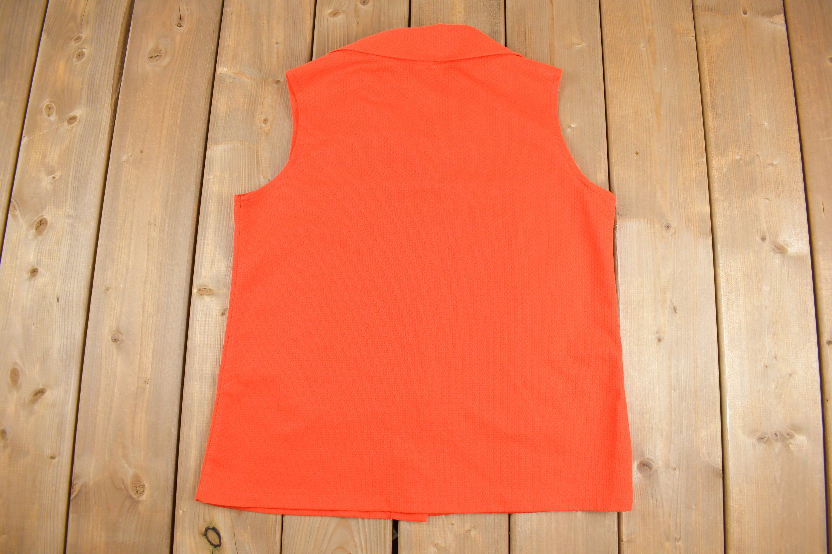 Vintage 1970s Sleeveless Button Up Shirt