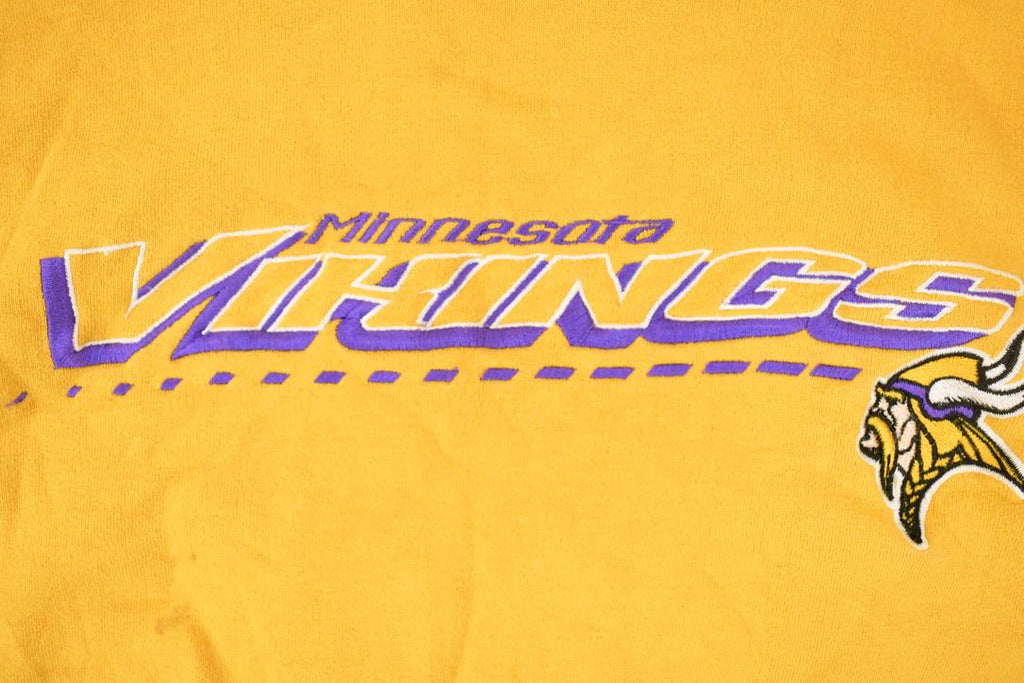 Vintage 1990s Logo Athletic Minnesota Vikings Embroidered NFL Hoodie Sweatshirt Men's L