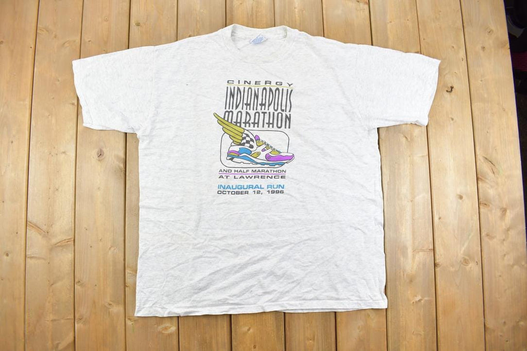 Vintage 1996 Indianapolis Marathon Graphic T Shirt Made In USA