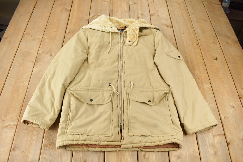 Vintage 1980s Ashley Beige Fur Collar Light Weight Jacket