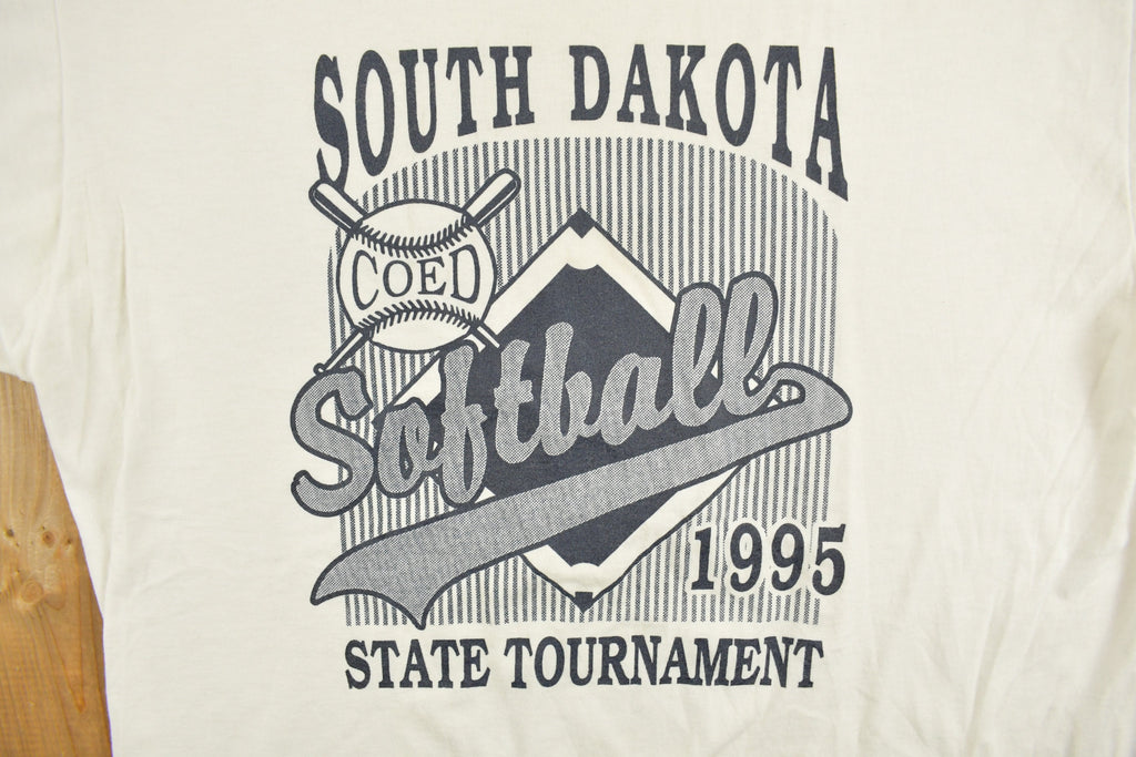 Vintage 1995 South Dakota Softball Tournament Graphic T-Shirt