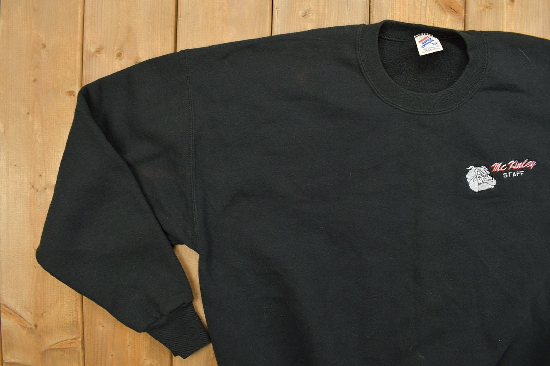 Vintage 1990s McKinley Staff Graphic Dog Crewneck Sweatshirt