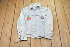 Vintage 1980s Blum international Butterfly Embroidered Denim Jean Jacket