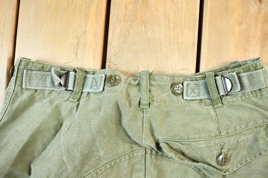 Vintage 1960s OG 107 Army Green Military Cargo Pants Size 28 x 27