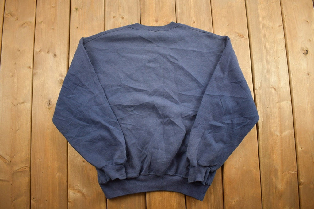 Vintage 1990s Russell Athletics Blank Navy Crewneck Sweatshirt