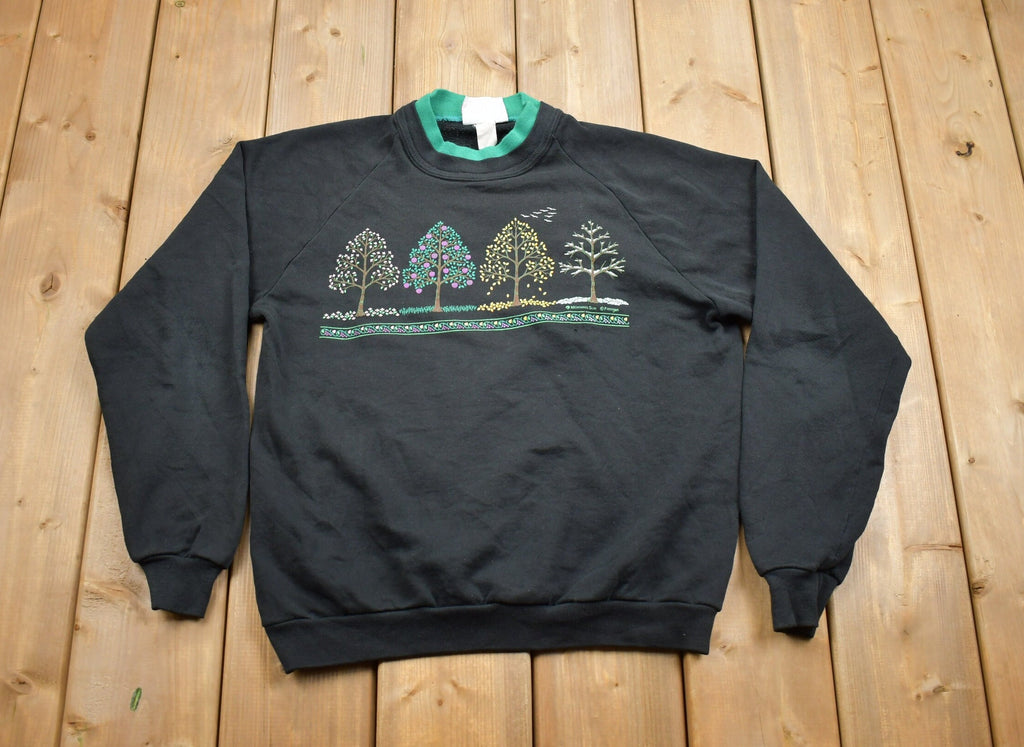 Vintage 1990s Morning Sun Tree Theme Crewneck Sweater