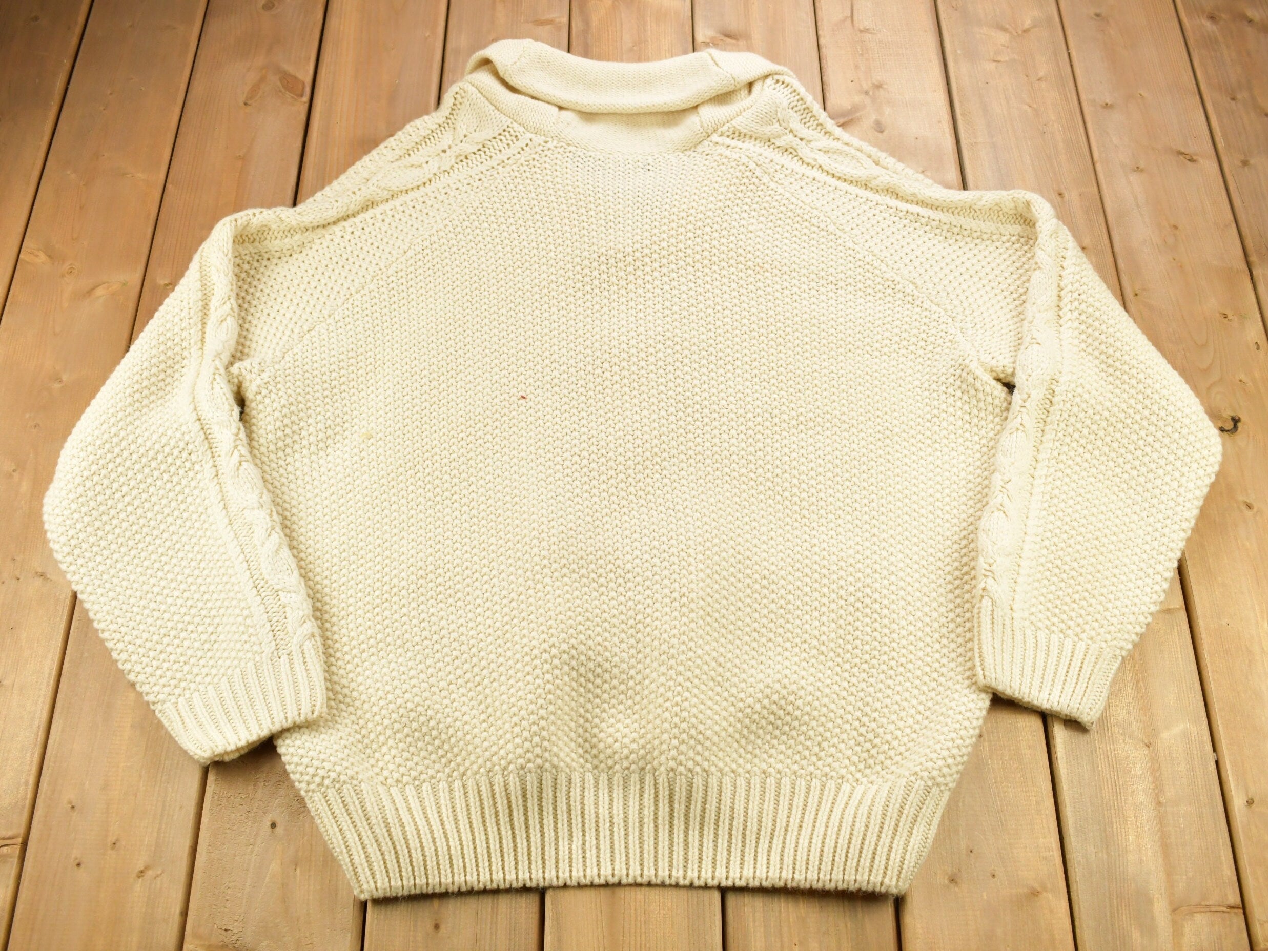 Vintage 1990s Deadstock Retreat Cable Knitted Cardigan Sweater