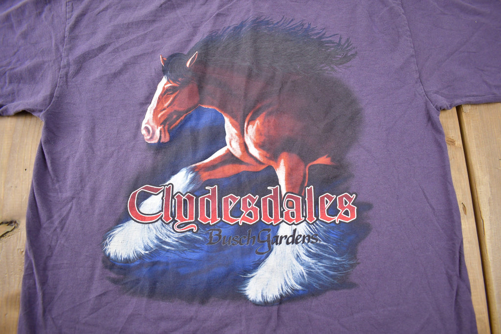 Vintage 1990s Clydesdales Busch Gardens Graphic T-Shirt
