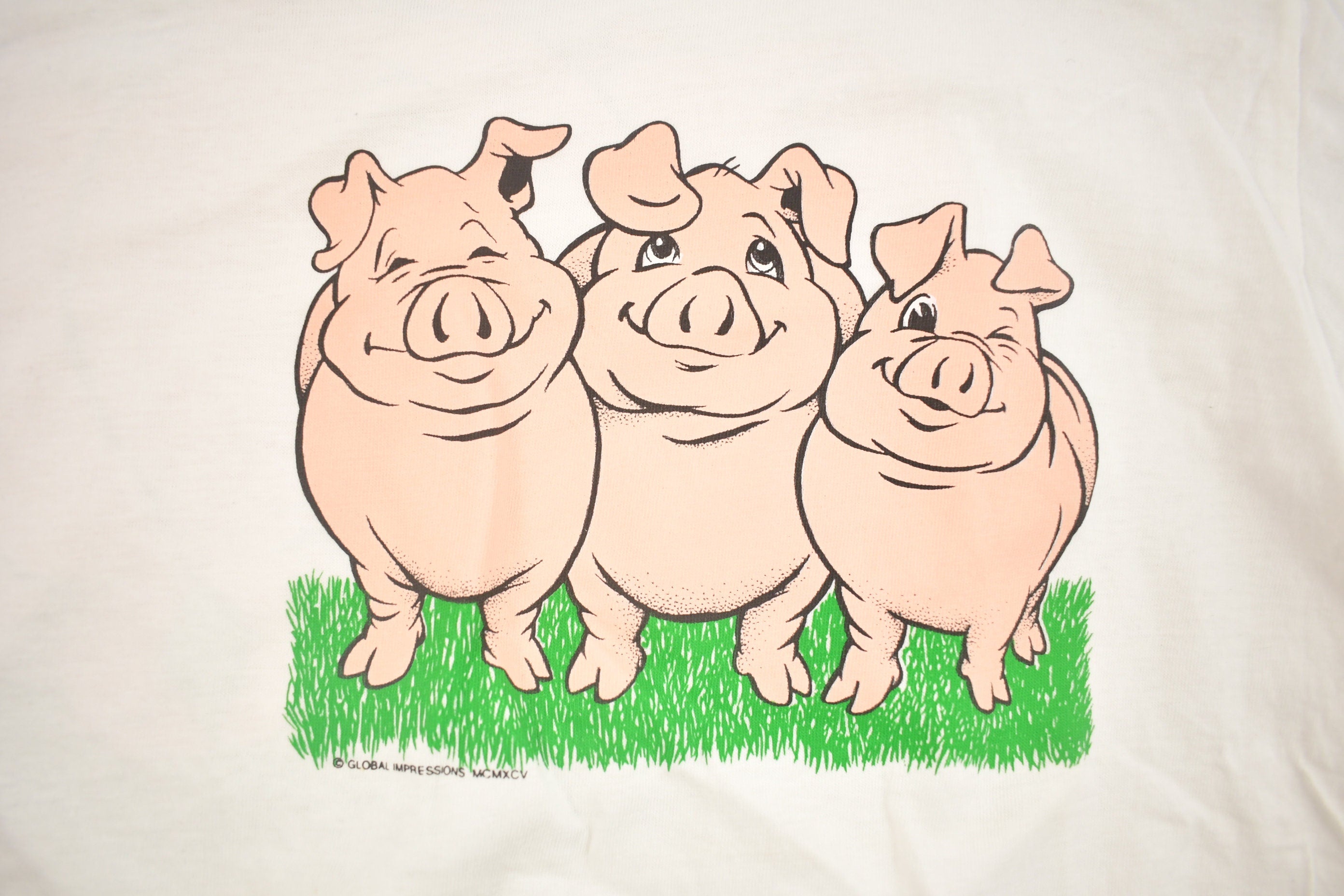 Vintage 90's Cute Pigs Animal T-Shirt