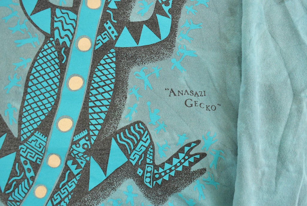 Vintage 1990s Dagoli Native American Art Graphic Crewneck Sweatshirt Men's M /