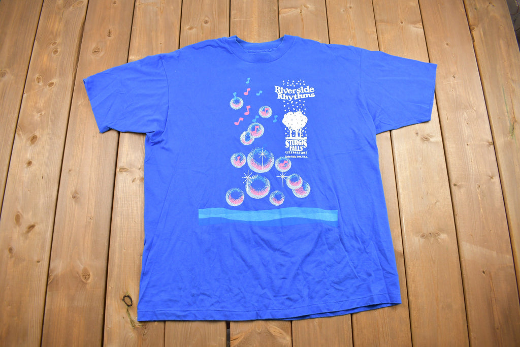Vintage 1990s Riverside Rythms Dance Graphic T Shirt