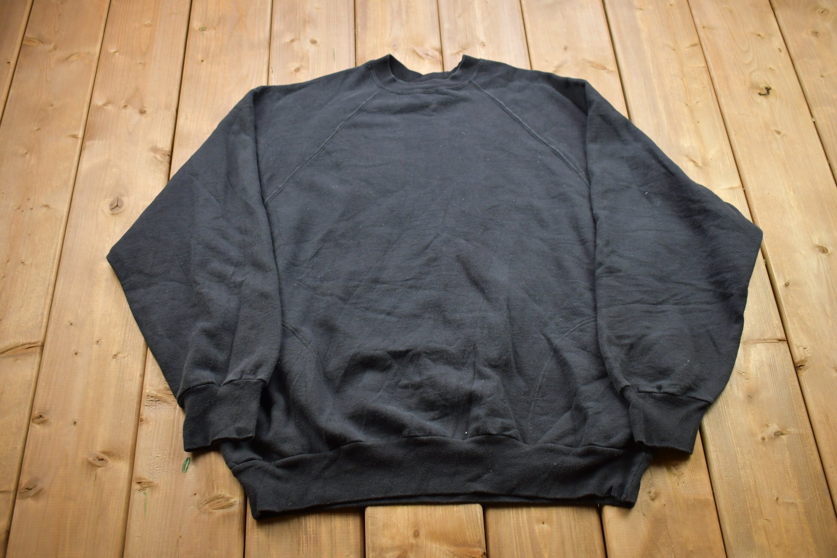 Vintage 1990s Blank Black Crewneck Sweatshirt