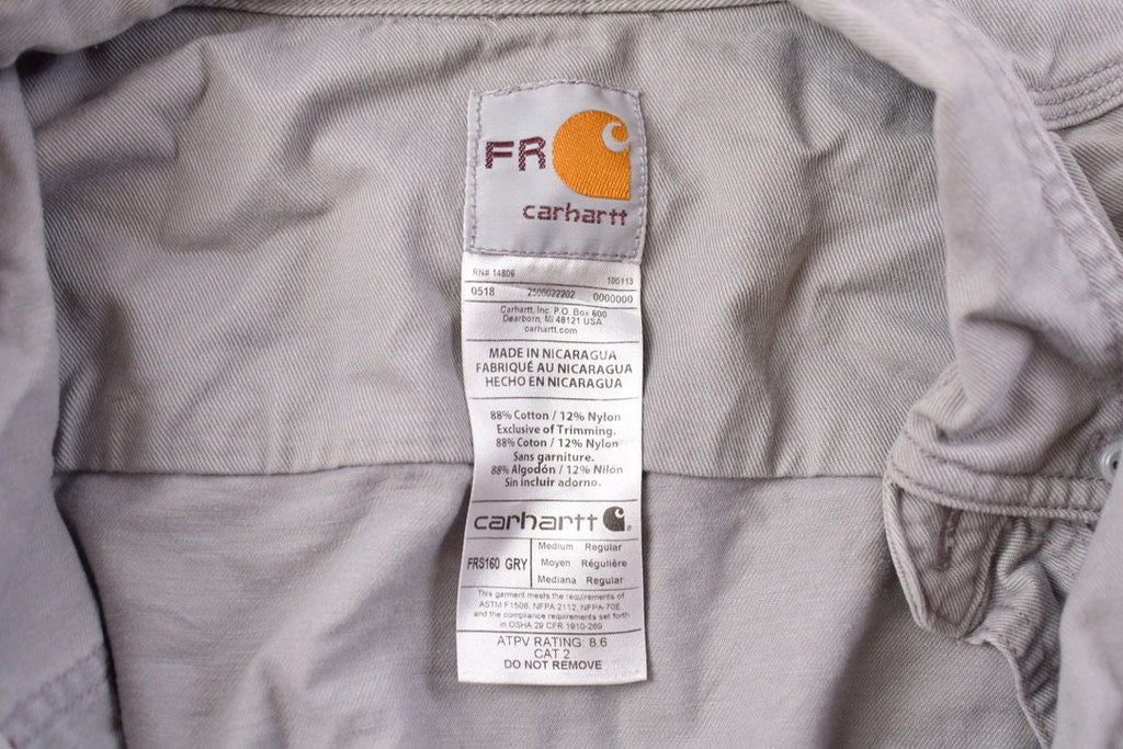 Vintage 1990s Flame Resistant Carhartt Blank Button Up Shirt
