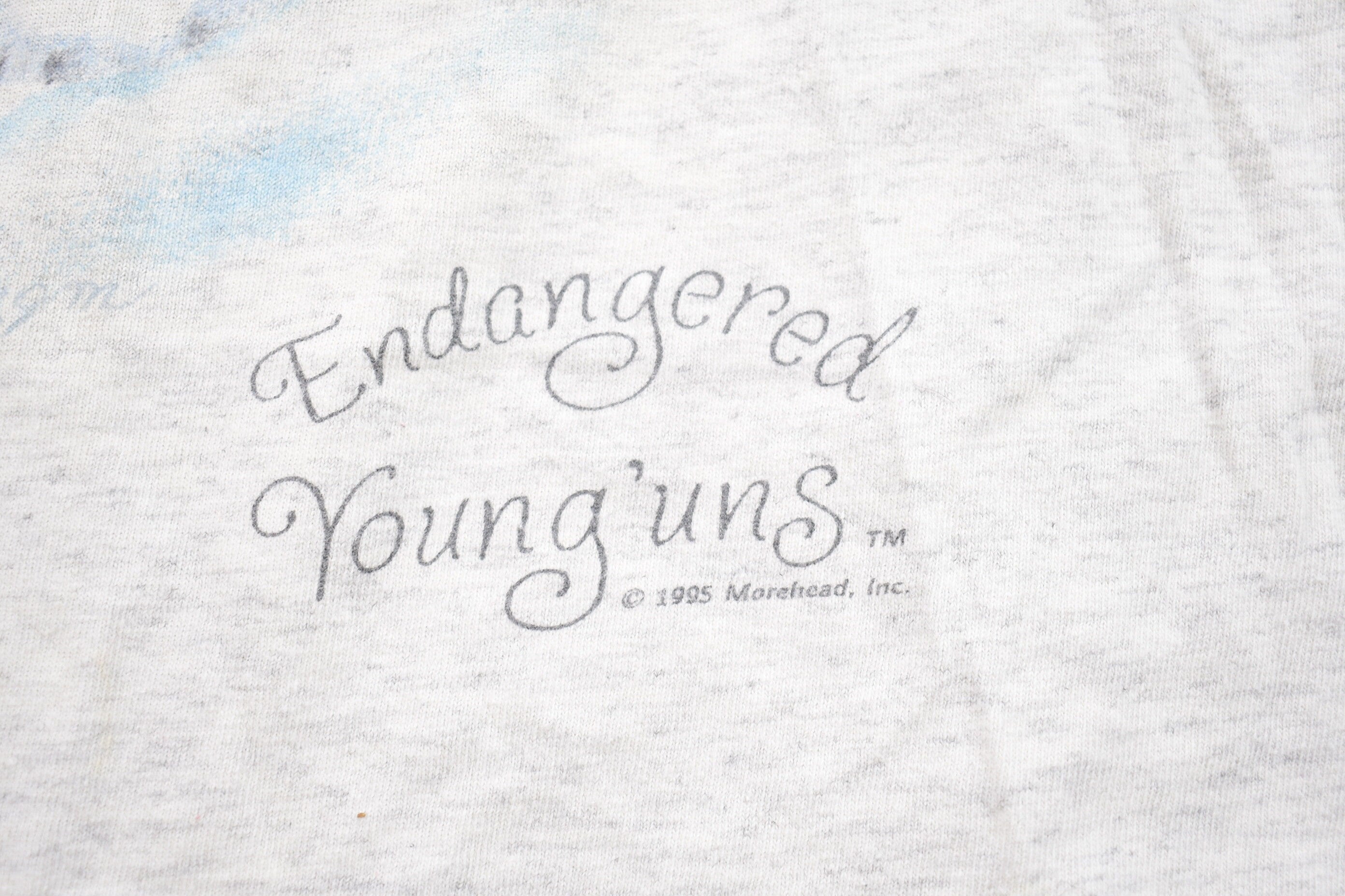 Vintage 1995 Endangered Young'uns Cute Bear Graphic T-Shirt