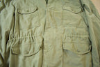 Vintage Military Button Up Lined Hooded Army Jacket Size L