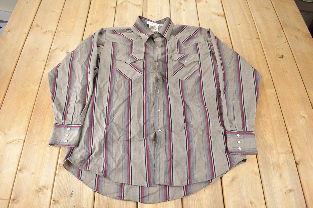 Vintage 1990s Ely Cattleman Western Style Pearl Snap Button Up Shirt  Western Wear  Rodeo Shirt  Cowboy Shirt