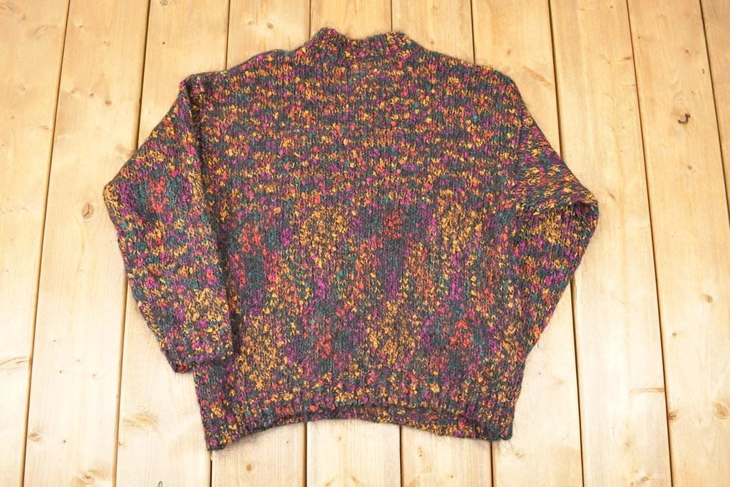 Vintage 1990s Pasta Abstract Knit Crewneck Sweater Women's L