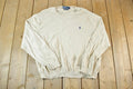 Vintage 1990s Polo By Ralph Lauren 100% Pima Cotton Knit Tan Crewneck Sweater