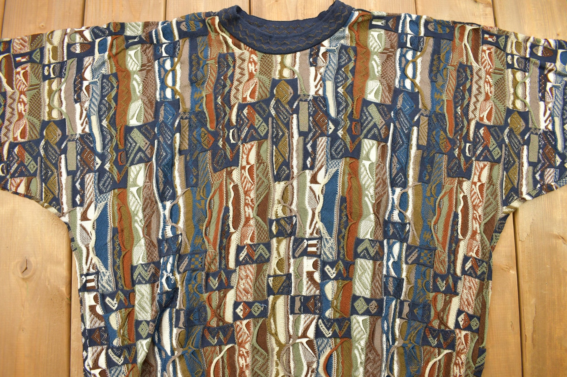 Vintage 1990s Coogi Australia 3D Colored Cable Knit Crewneck Sweater