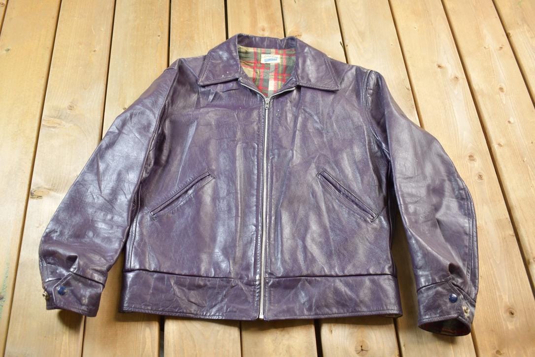 Vintage 1970s Western University Leather Varsity Jacket
