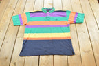 Vintage 1990s Nautica 1/2 Metre Class Striped Polo Shirt Men's L / Souvenir / Athleisure / Streetwear / Preppy / Nautical Sailing