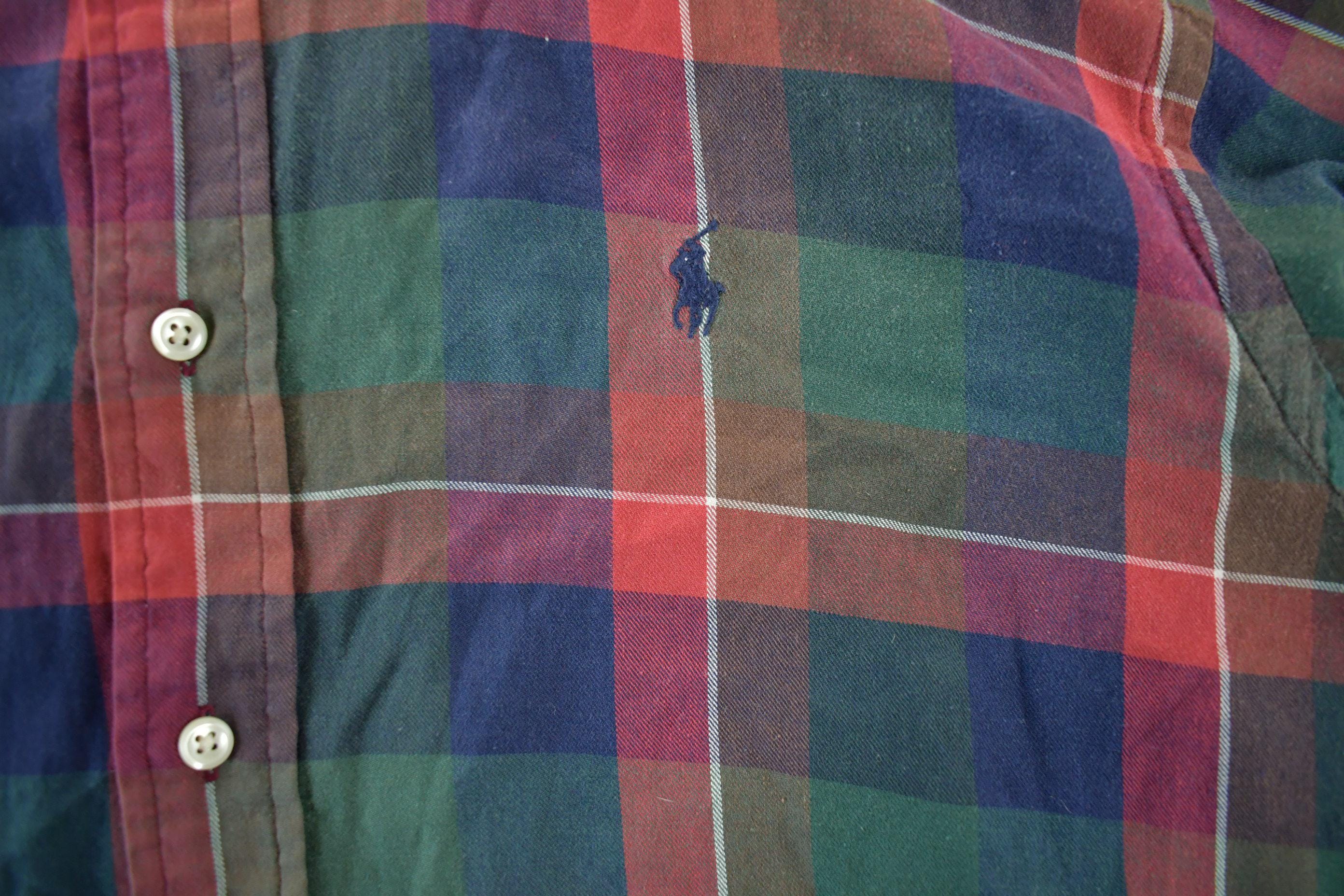 Vintage 1990s Polo Ralph Lauren Plaid Flannel Button Up Shirt