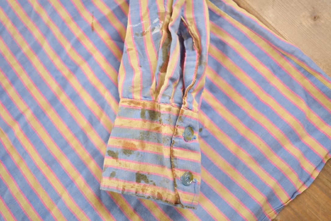 Vintage 1970s Guardsman Formal Striped Button Up Long Sleeve Shirt  70s aesthetic