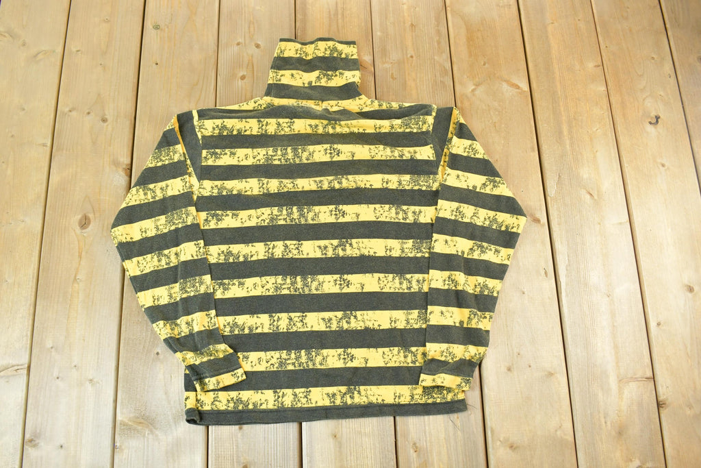 Vintage 1990s Sycamore Yellow Striped Single Stitch T-Shirt