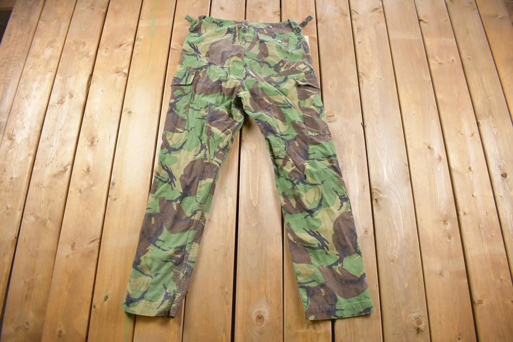 Vintage 1980s Army Woodland Military Camouflage Cargo Pants Size 31 x 30