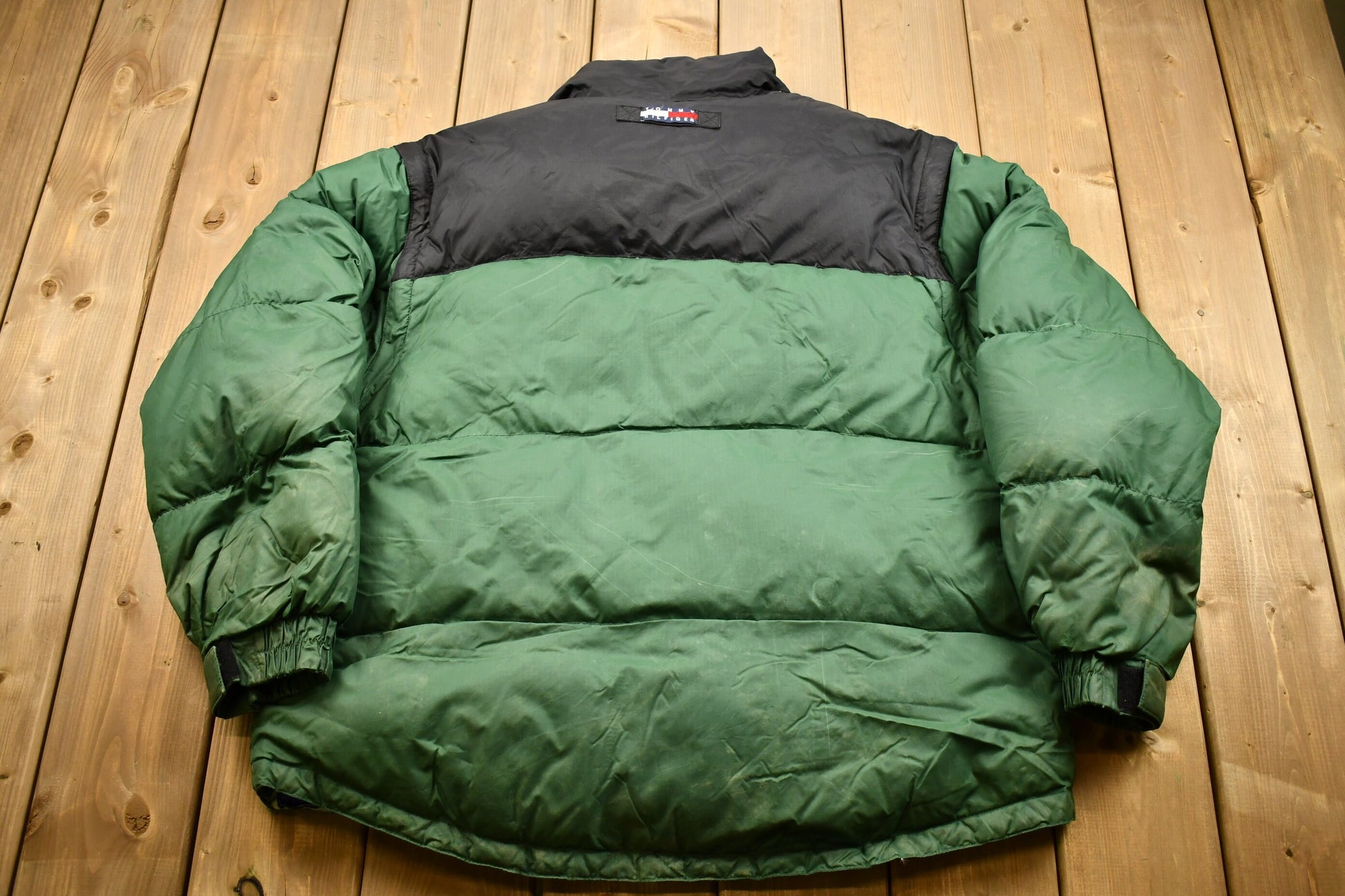 Vintage 1990s Tommy Hilfiger Color Block Goose Down Winter Puffer Jacket