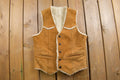 Vintage 1980s Muntgumery Ward Sherpa Lined Western Denim Button Up Vest