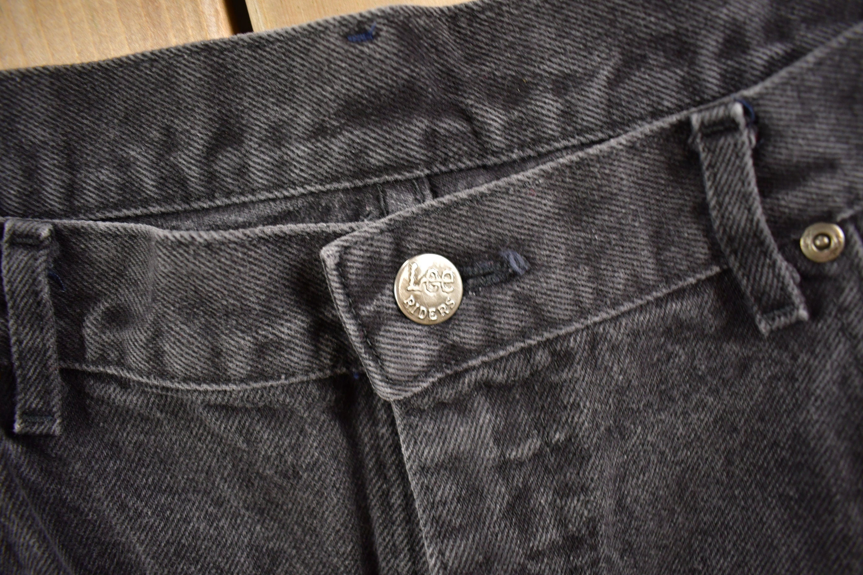 Vintage 1980s Lee Dark Wash Denim Jeans Size 37 x 28.5