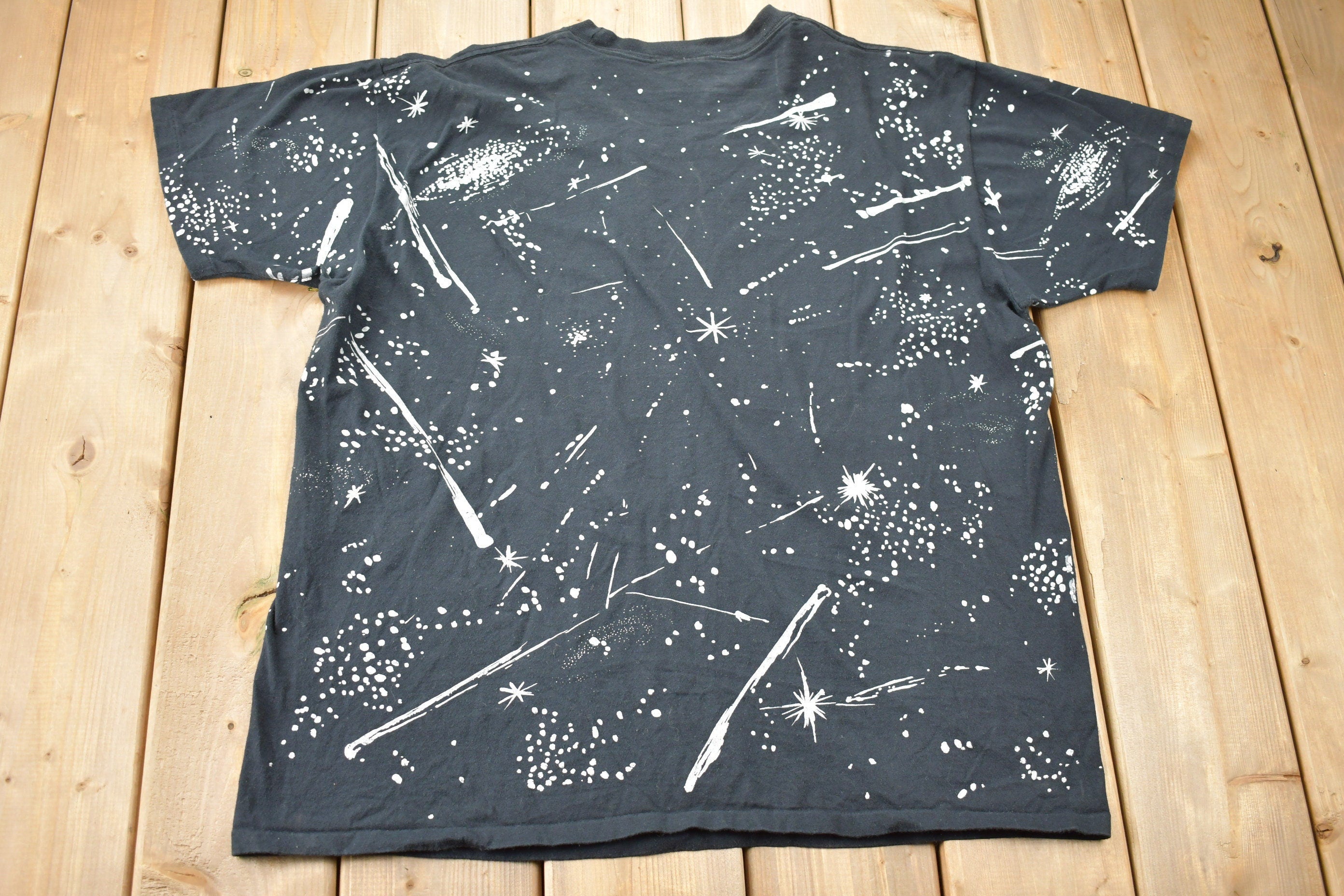 Vintage 1990s Star Wars Star Tours Disney All Over Print Graphic T-shirt