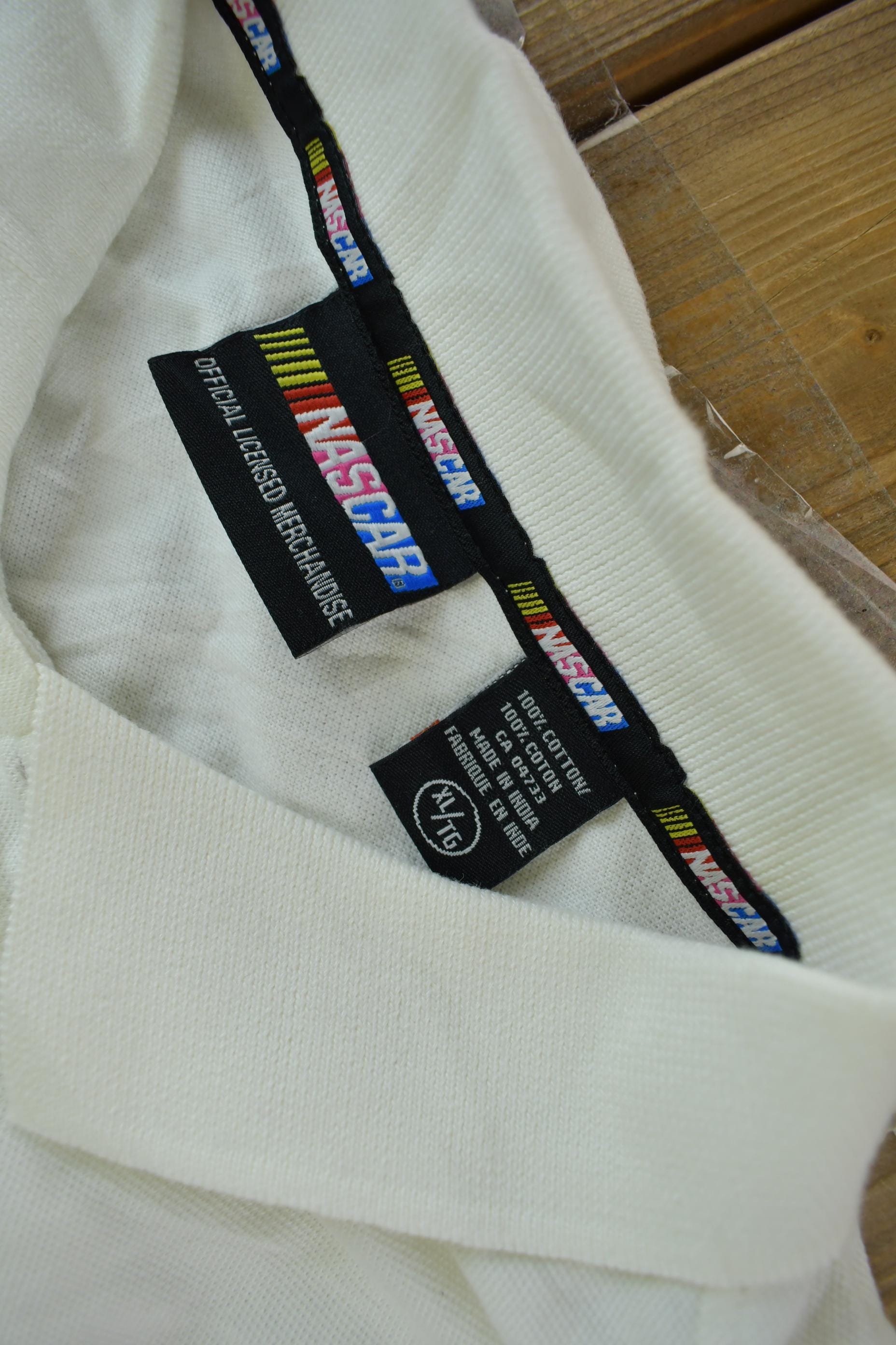 Vintage 1990s NASCAR Racing Team Polo Shirt / 90s / Y2K Style / Streetwear Fashion / Embroidered Patchwork / Racing / Color Block