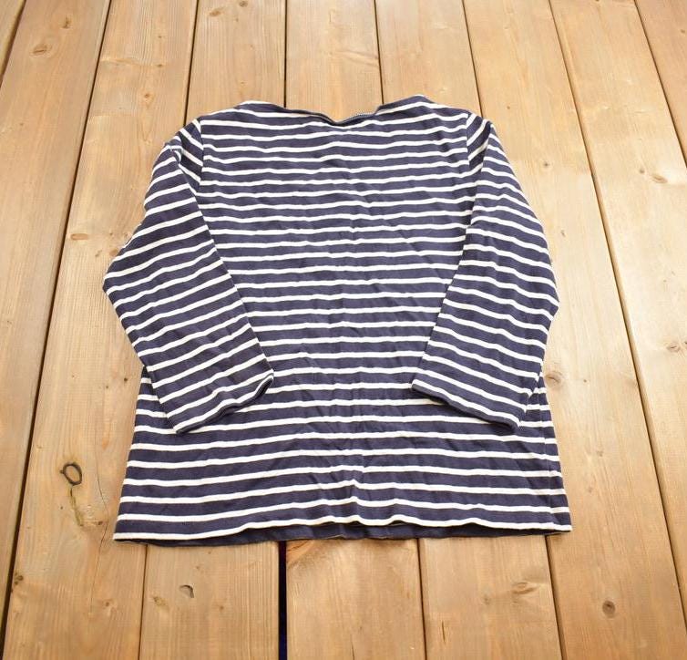 Vintage 1990s Womens Lands End Stripes Sweatshirt