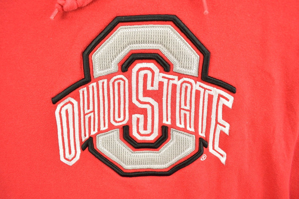 Vintage 1990s Majestic University Of Ohio State Buckeyes Embroidered Hoodie