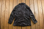 Vintage 1990s Full Length Black Leather Trench Coat