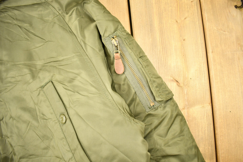 Vintage 1990s Nautica Jeans Co Fur Hood Winter Parka Jacket